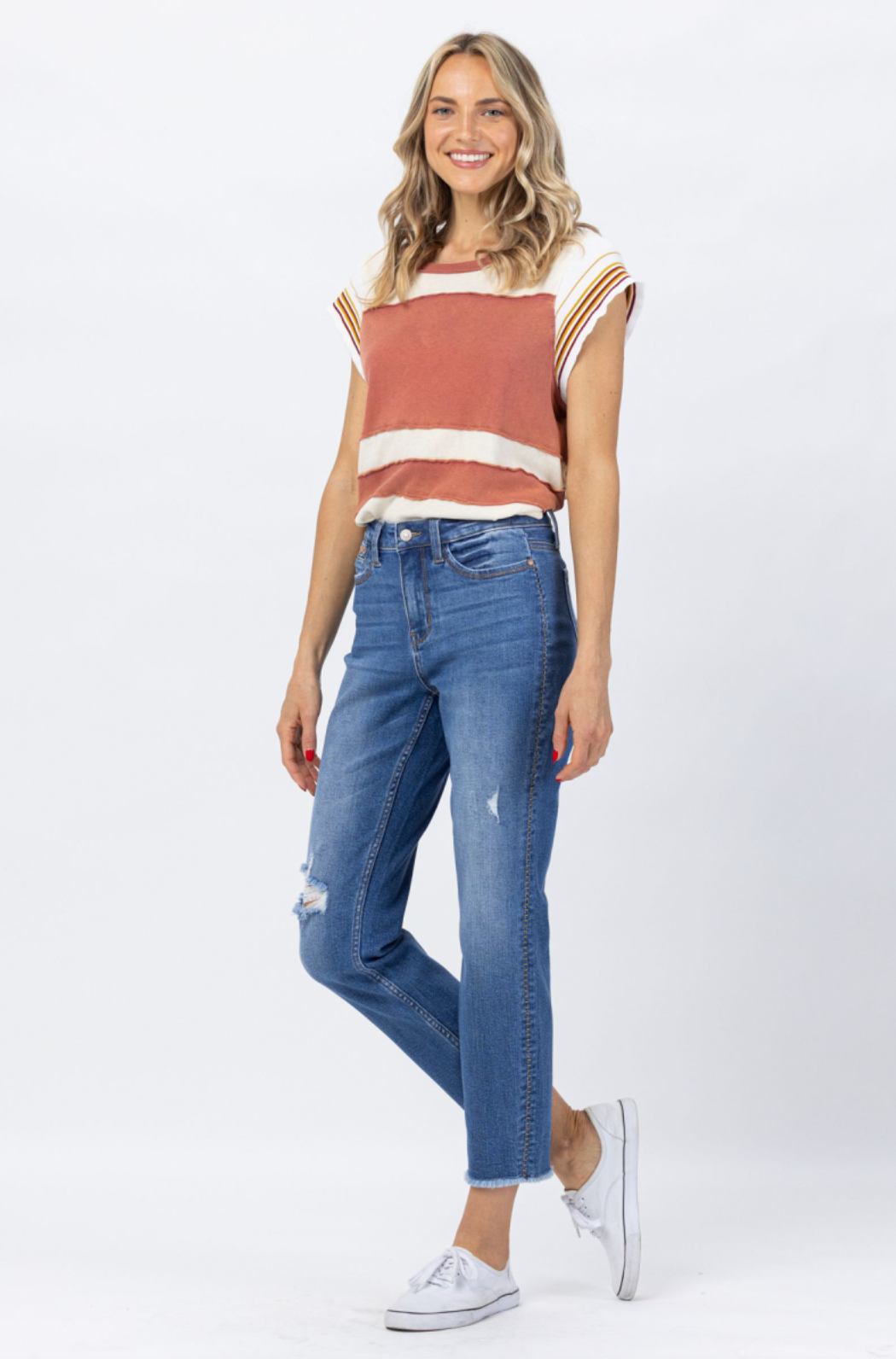 Judy Blue Howdy Embroidered Boyfriend Jeans