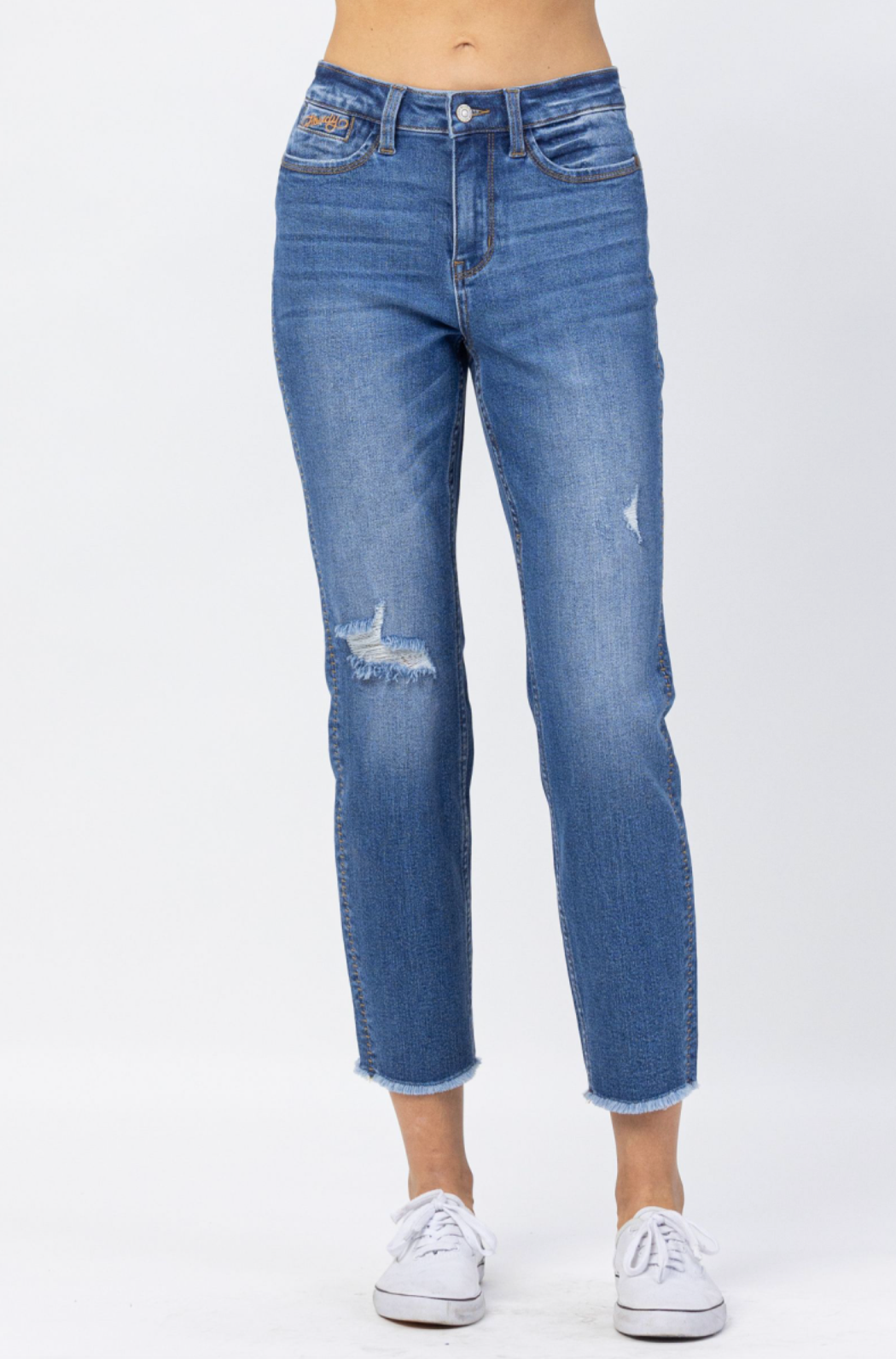 Judy Blue Howdy Embroidered Boyfriend Jeans