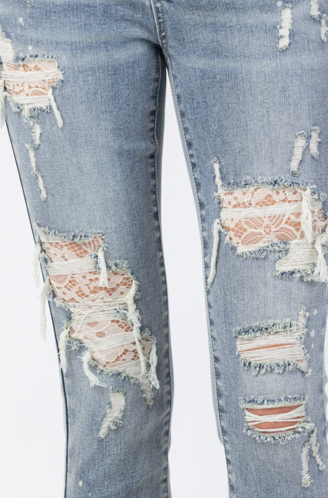 Judy Blue Lace Patch Skinny Jeans