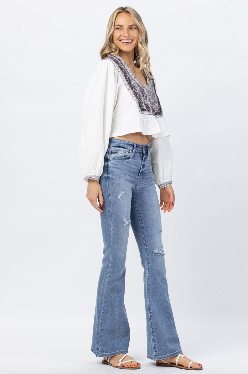 Judy Blue Destroyed Flare Jeans