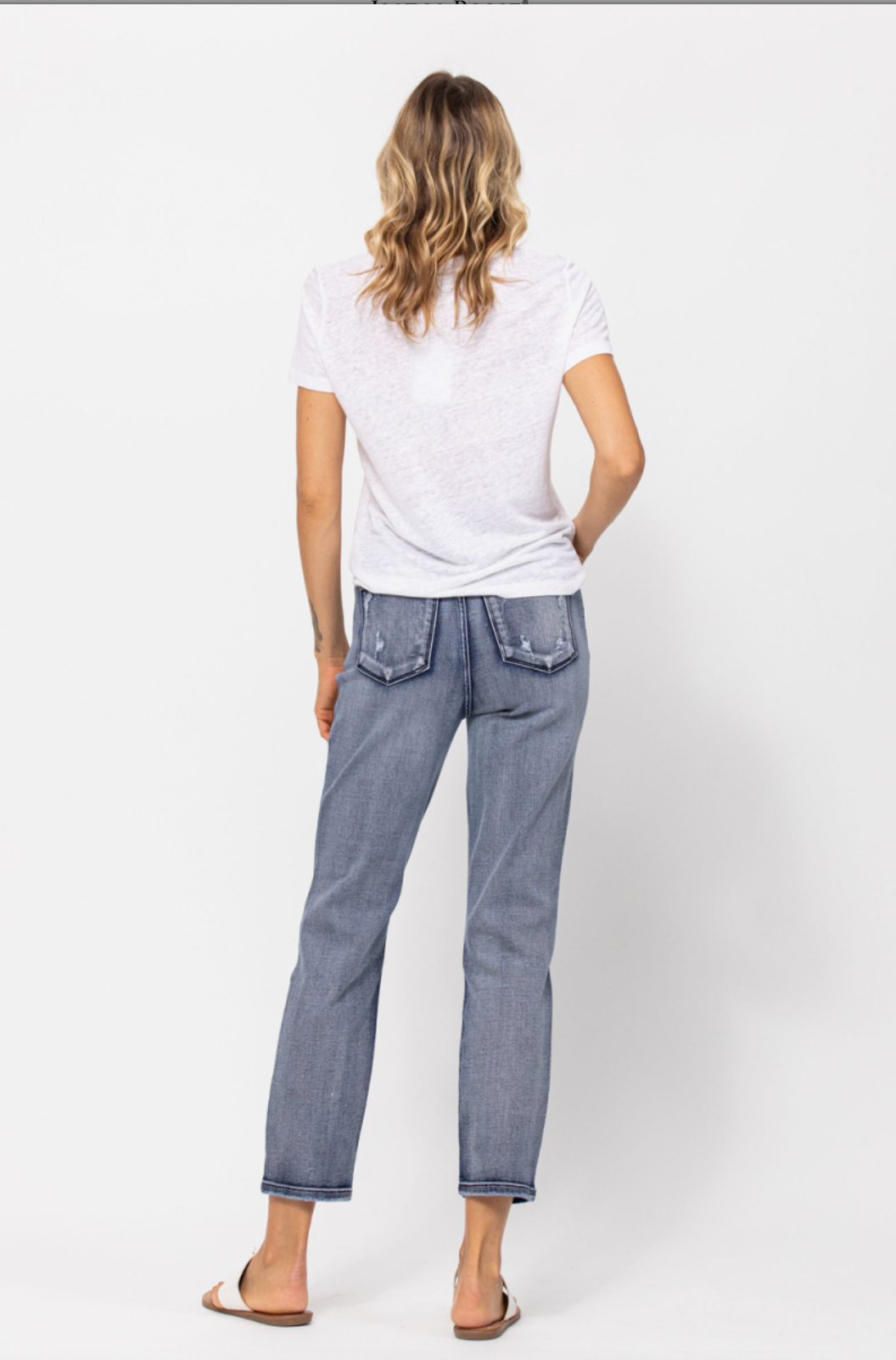 Judy Blue Medium Wash Destroyed Boyfriend Jeans