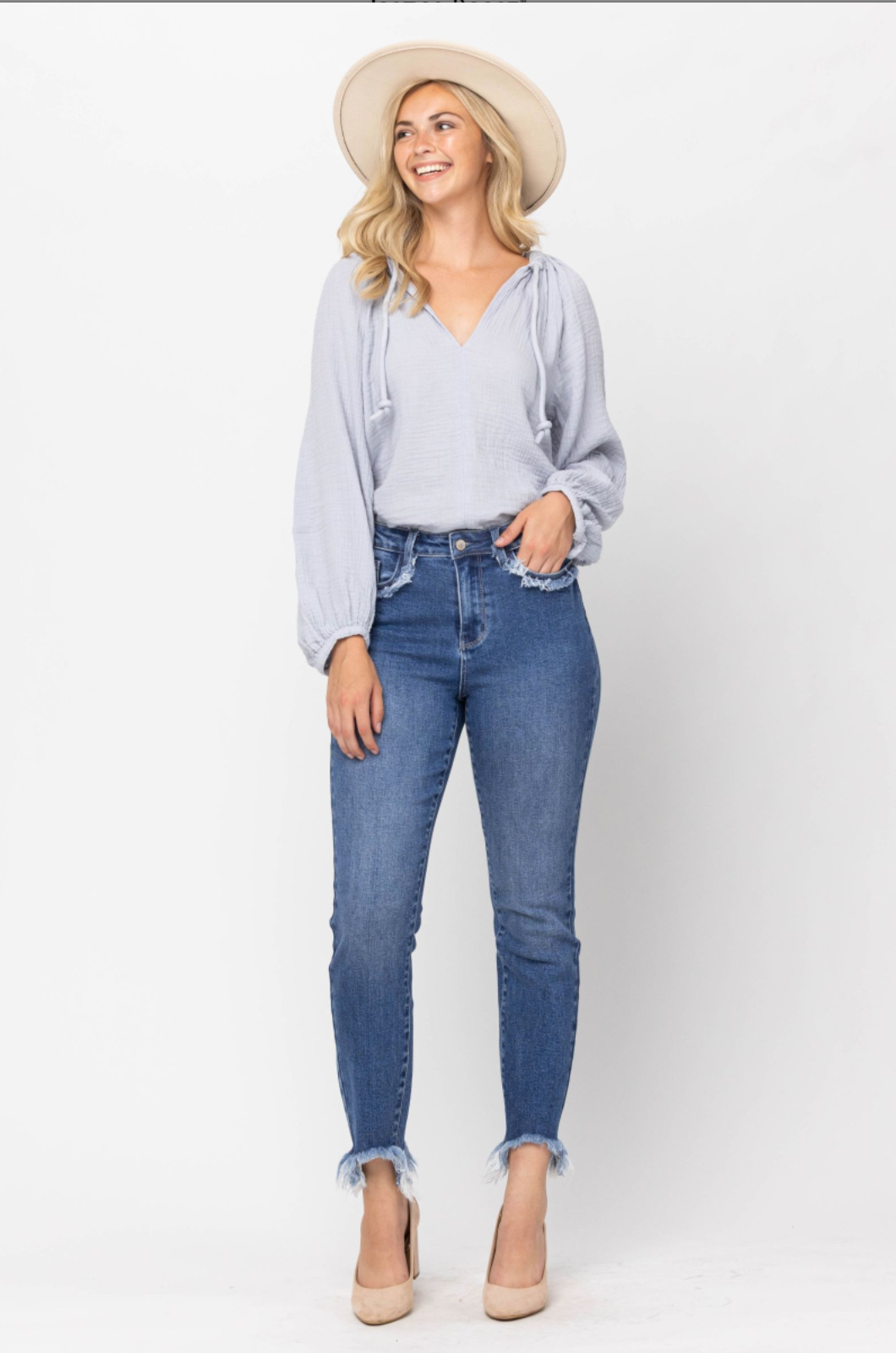 Judy Blue Fringe Pocket Slim Fit Jeans