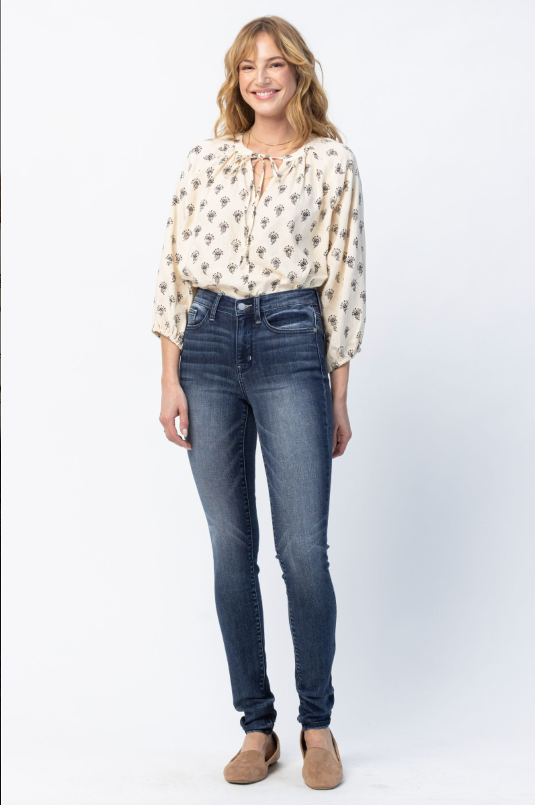 Judy Blue Super Long Pin Tack Skinny Jeans