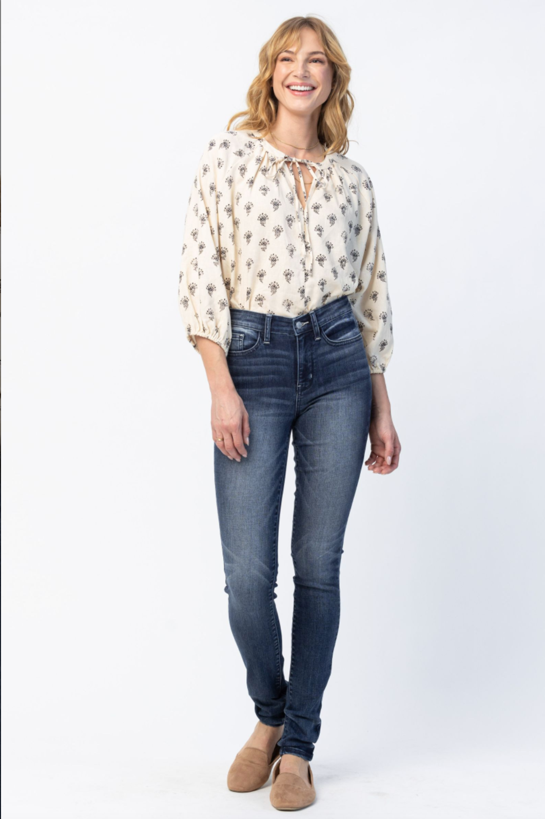 Judy Blue Super Long Pin Tack Skinny Jeans