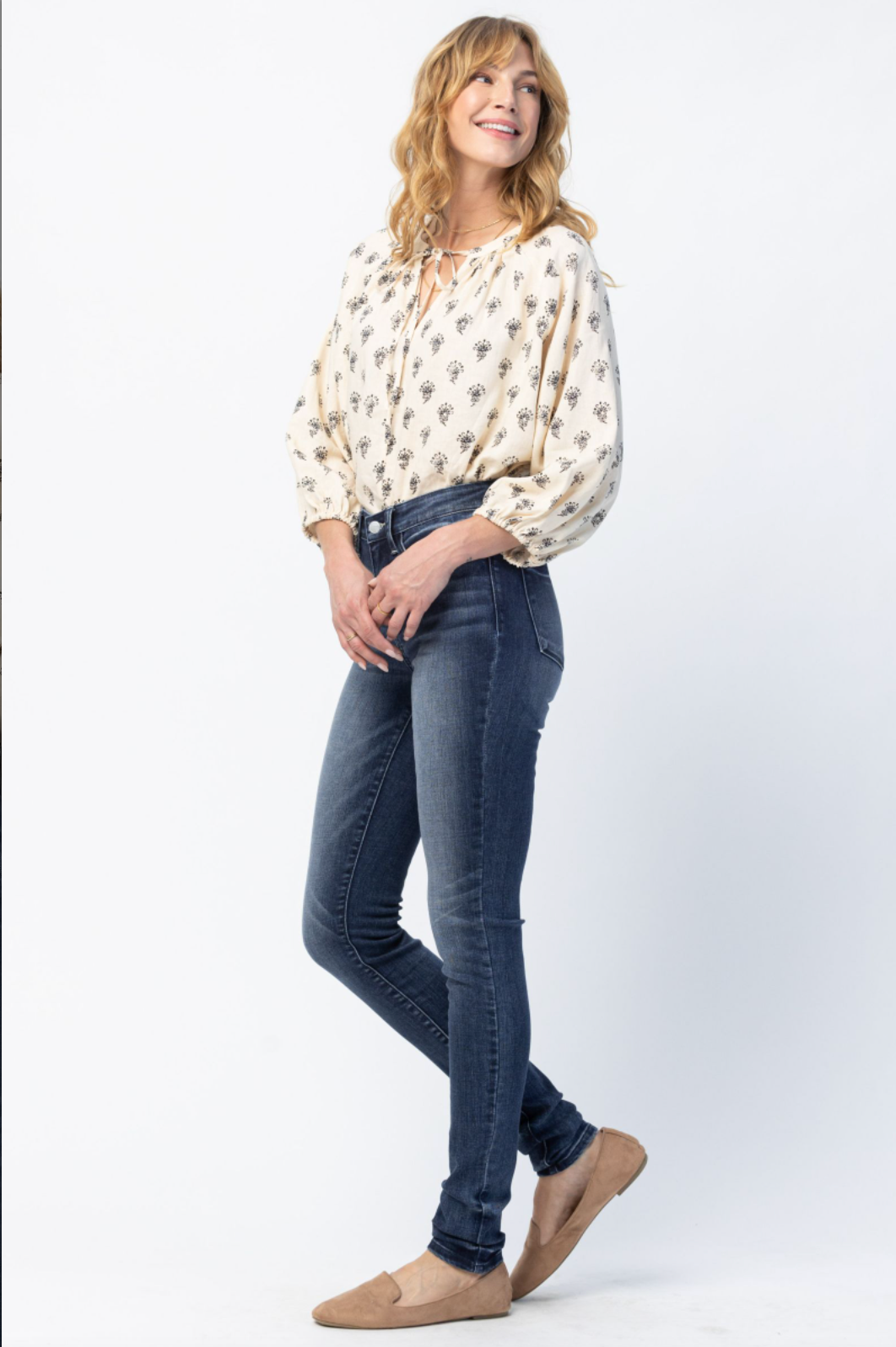 Judy Blue Super Long Pin Tack Skinny Jeans