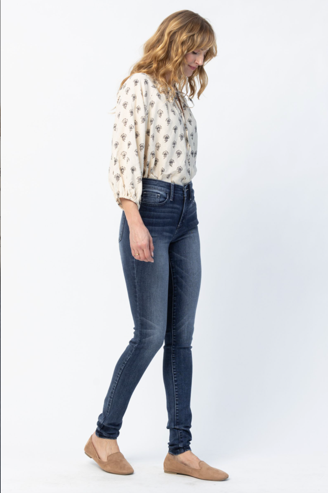 Judy Blue Super Long Pin Tack Skinny Jeans