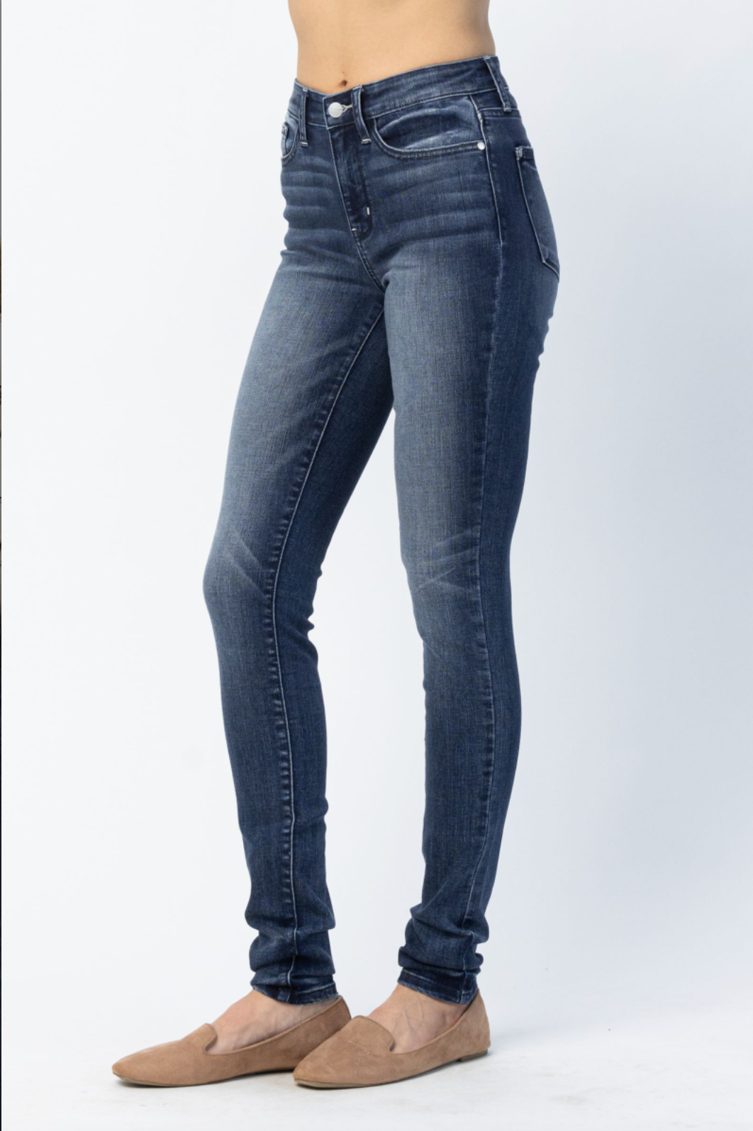 Judy Blue Super Long Pin Tack Skinny Jeans
