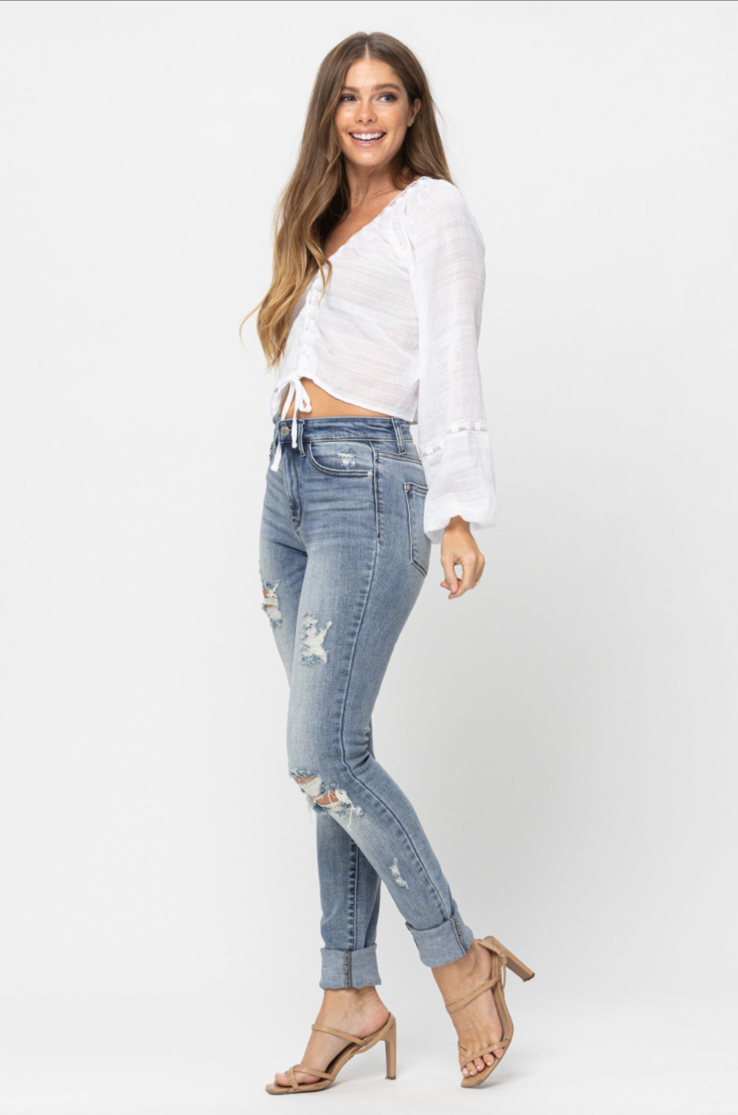 Judy Blue Super Long Heavy Destroy Skinny