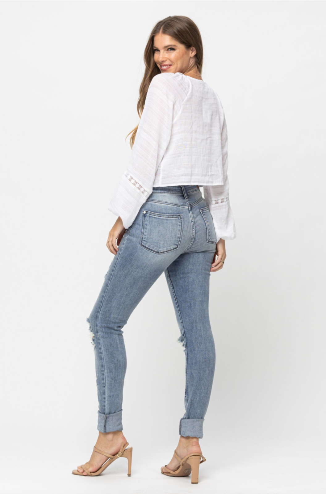 Judy Blue Super Long Heavy Destroy Skinny