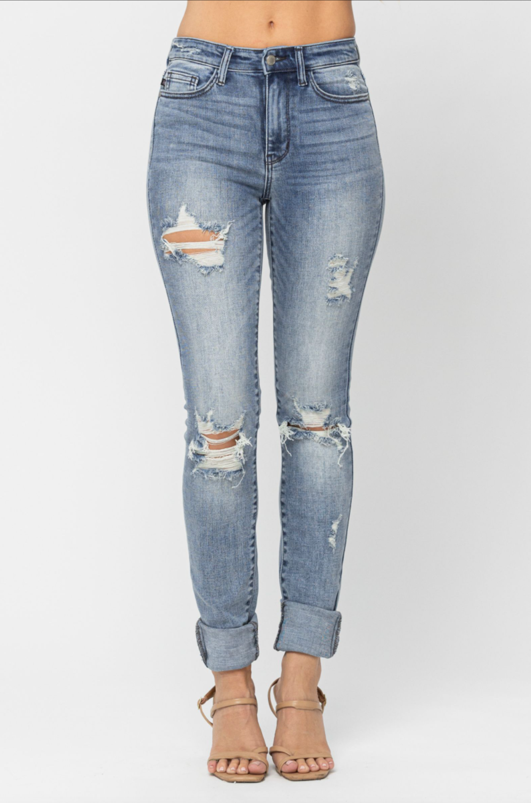 Judy Blue Super Long Heavy Destroy Skinny