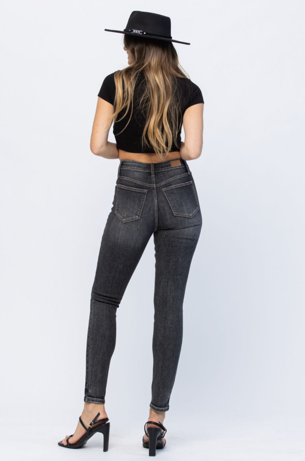 Judy Blue Vintage Black Yoke Skinny Jeans