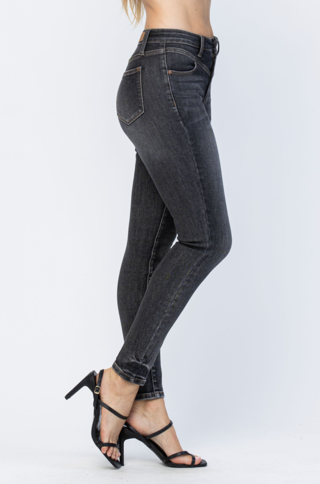 Judy Blue Vintage Black Yoke Skinny Jeans