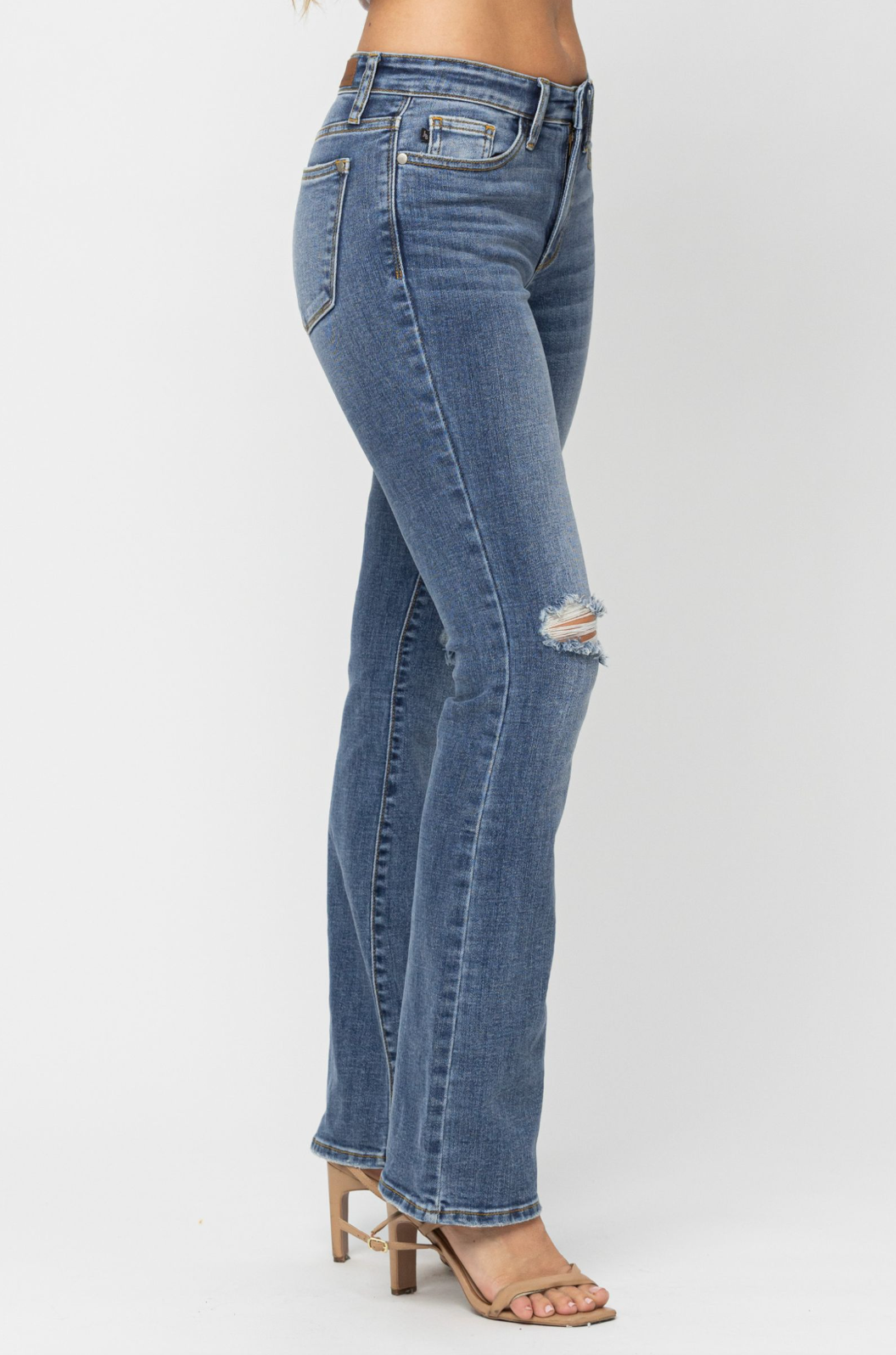 Judy Blue Knee Destroyed Bootcut Jeans