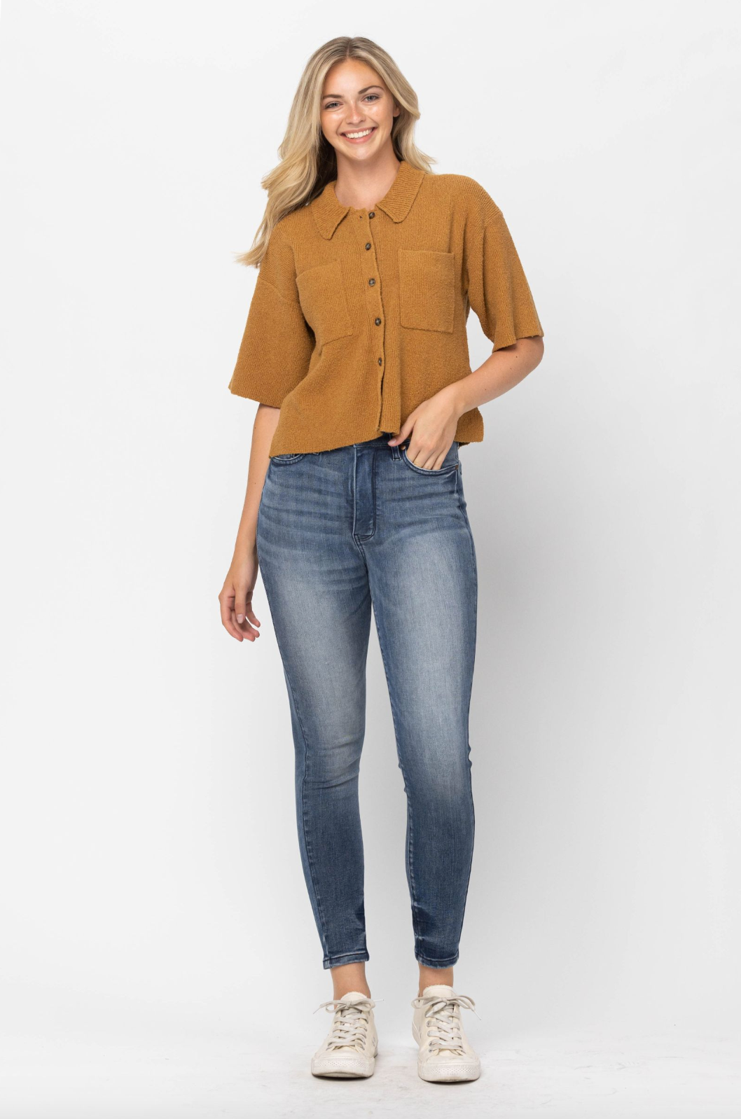 Judy Blue Tummy Control Skinny Jeans - Contrast Wash