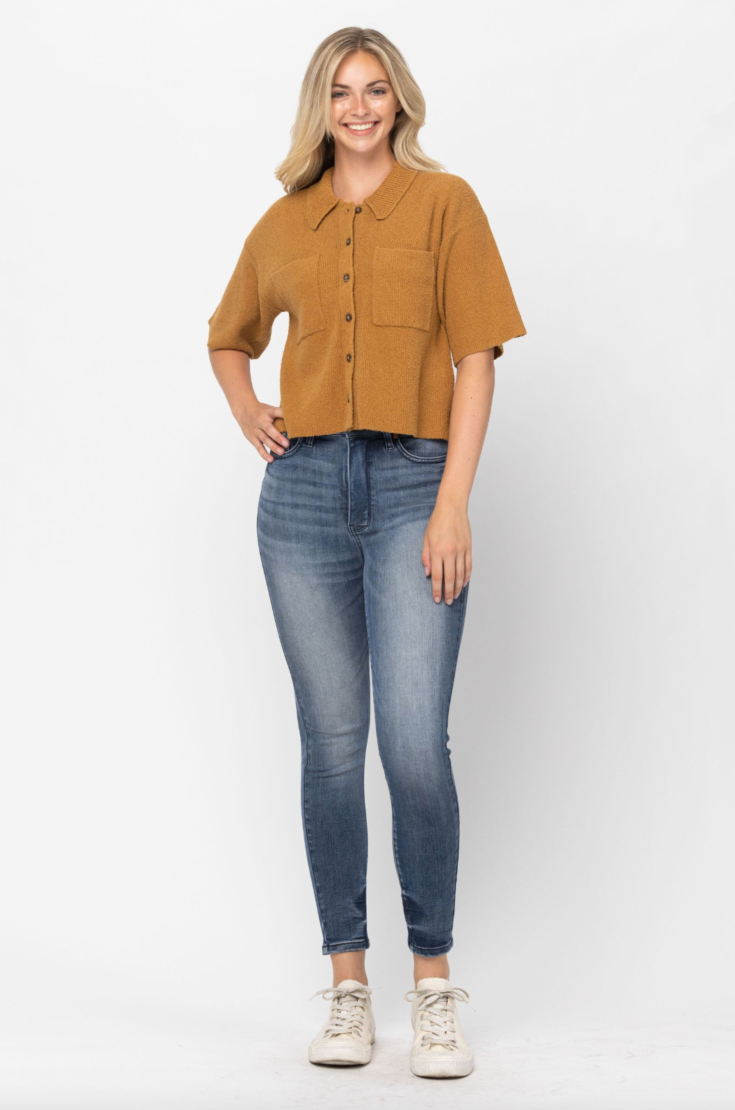 Judy Blue Tummy Control Skinny Jeans - Contrast Wash