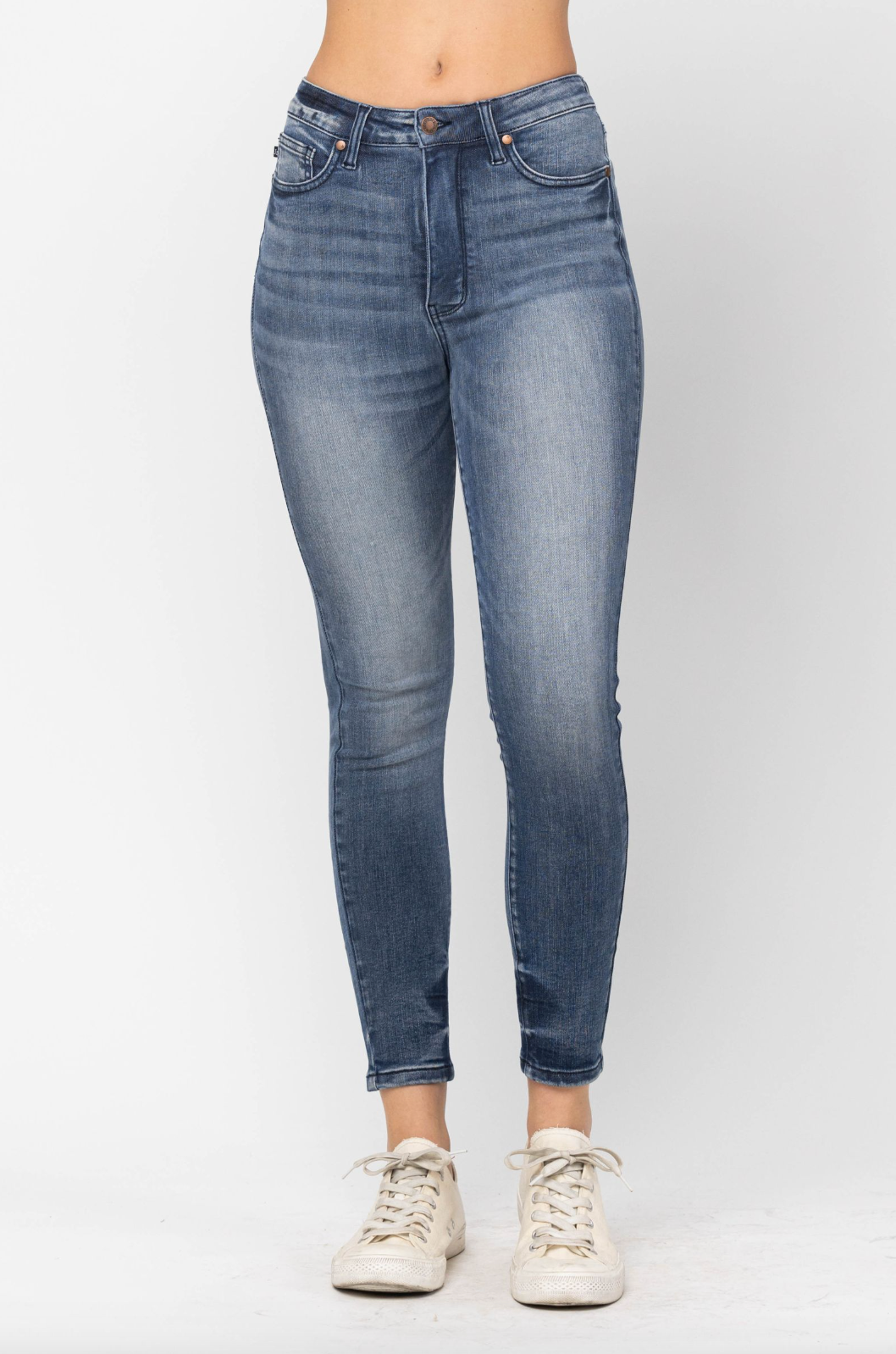 Judy Blue Tummy Control Skinny Jeans - Contrast Wash