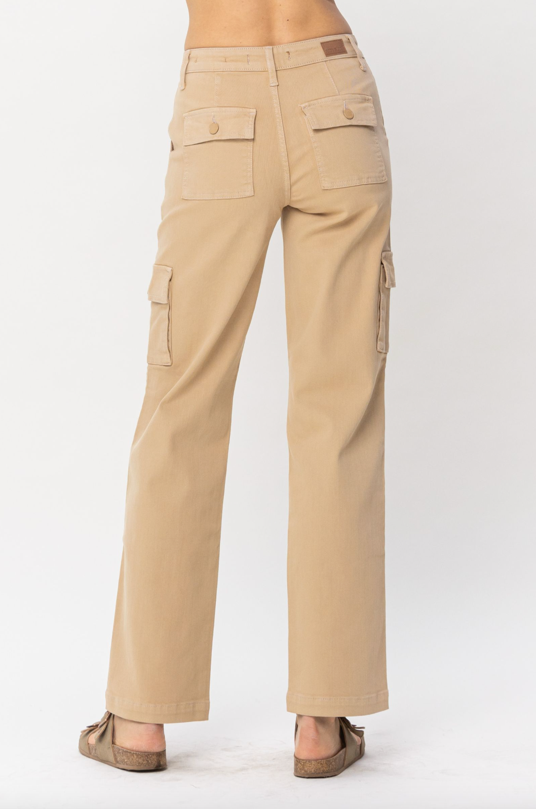 Judy Blue Khaki Cargo Straight Leg Pants