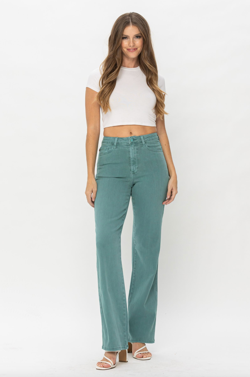 Judy Blue Straight Leg Sea Green Jeans