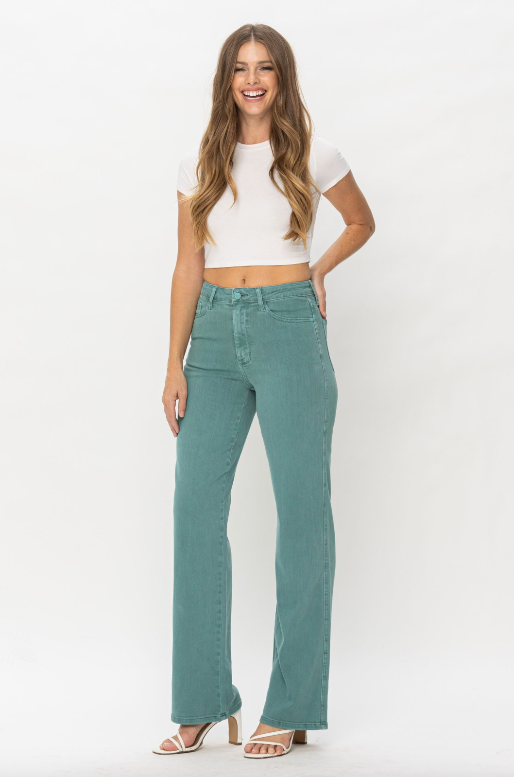 Judy Blue Straight Leg Sea Green Jeans