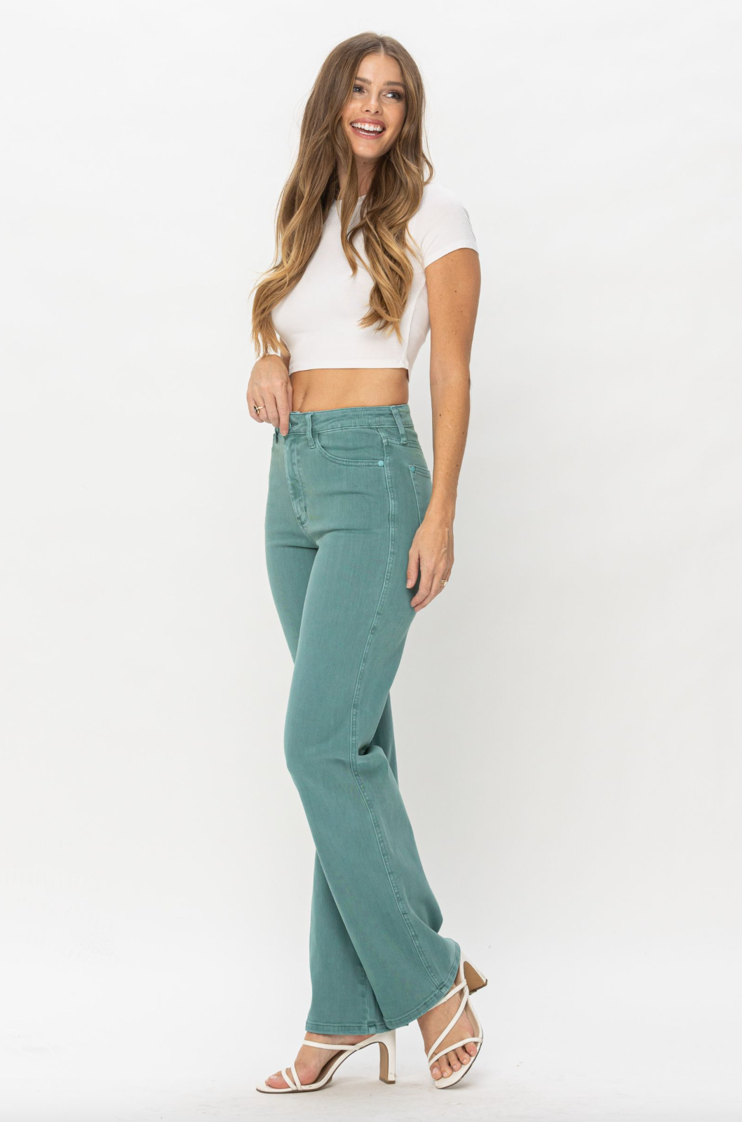 Judy Blue Straight Leg Sea Green Jeans