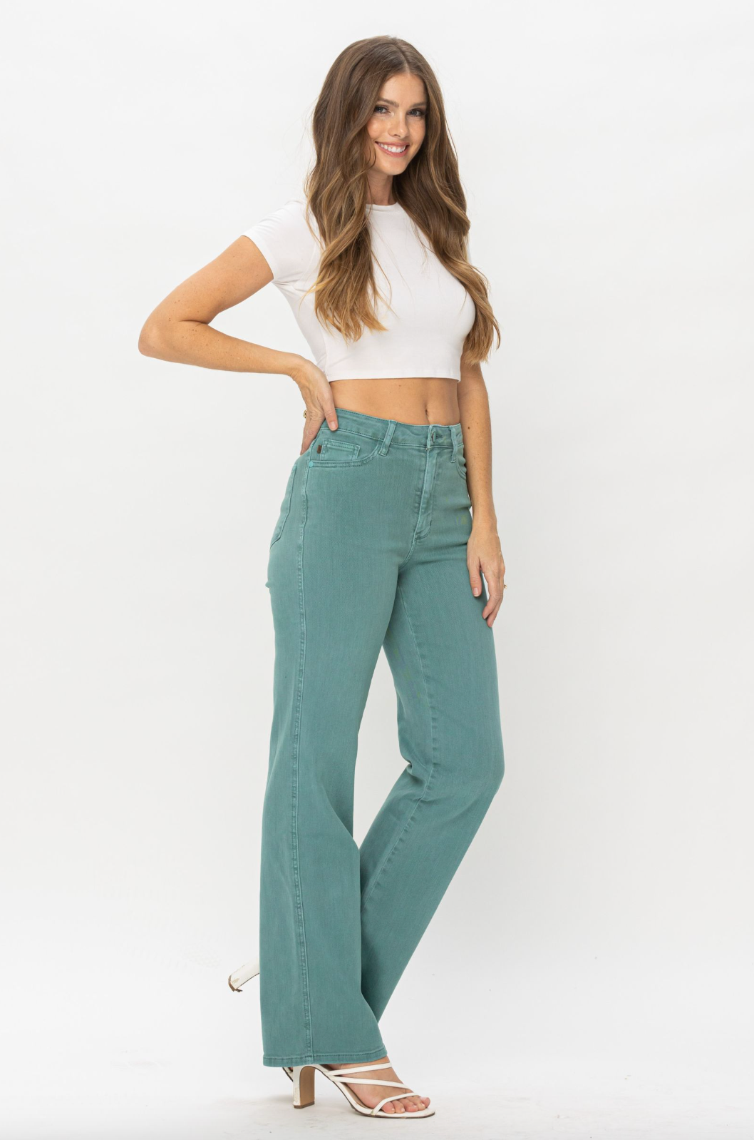 Judy Blue Straight Leg Sea Green Jeans