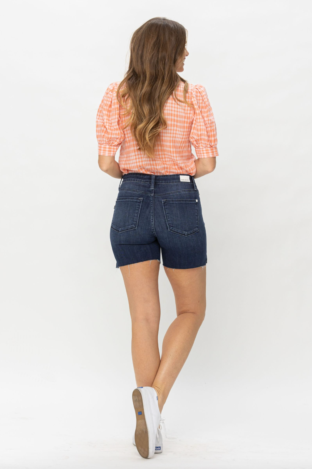 Judy Blue Mid Length Cut Off Shorts