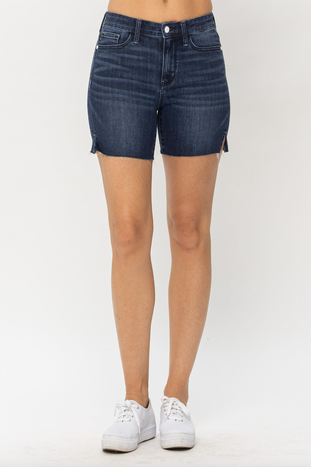Judy Blue Mid Length Cut Off Shorts