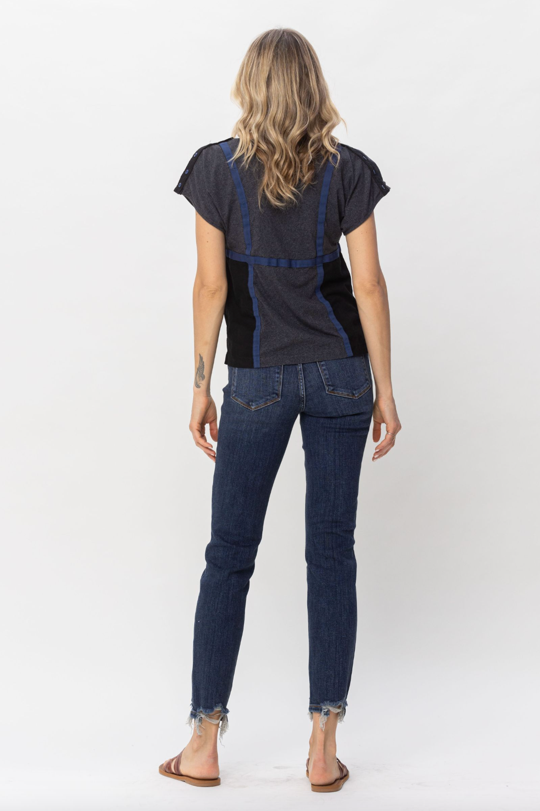 Judy Blue Chopped Hem Girlfriend Jeans