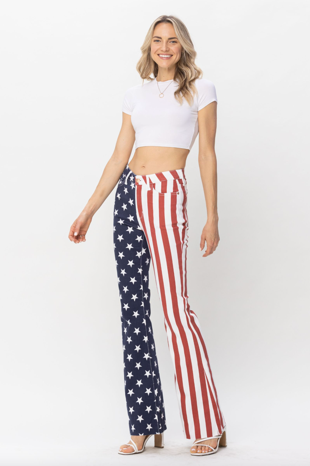 Judy Blue American Flag Print Flare Jeans