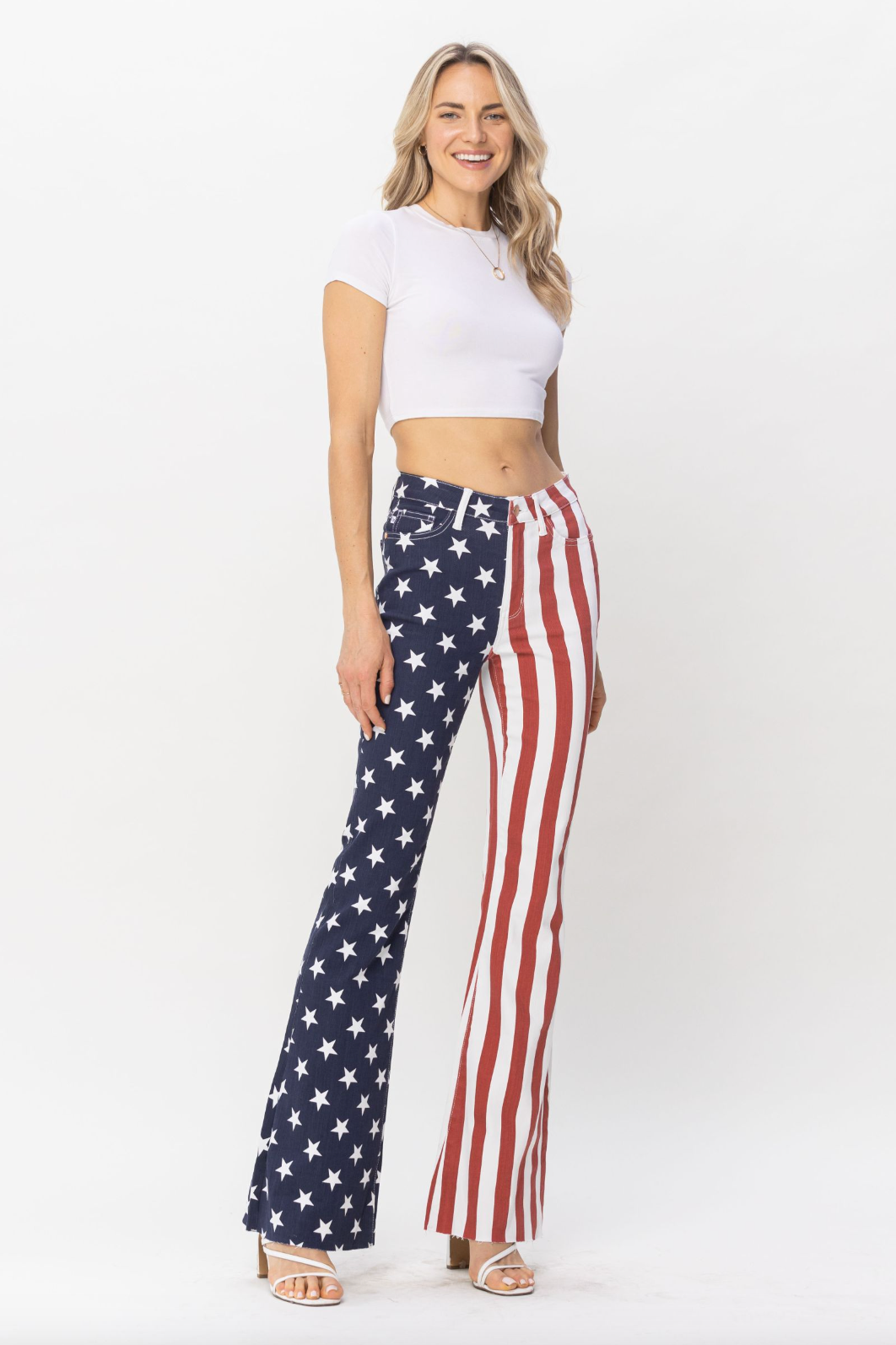 Judy Blue American Flag Print Flare Jeans