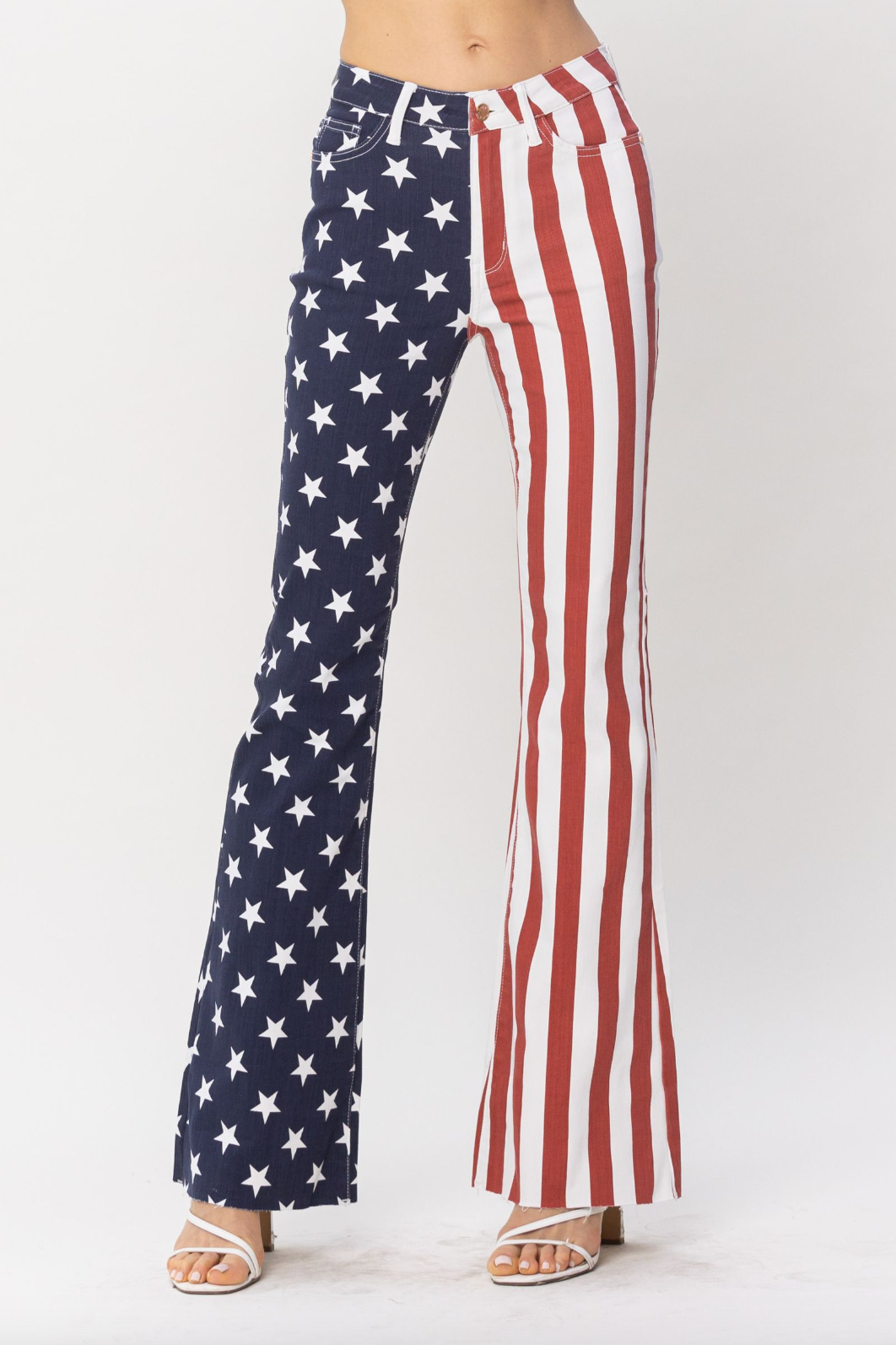 Judy Blue American Flag Print Flare Jeans