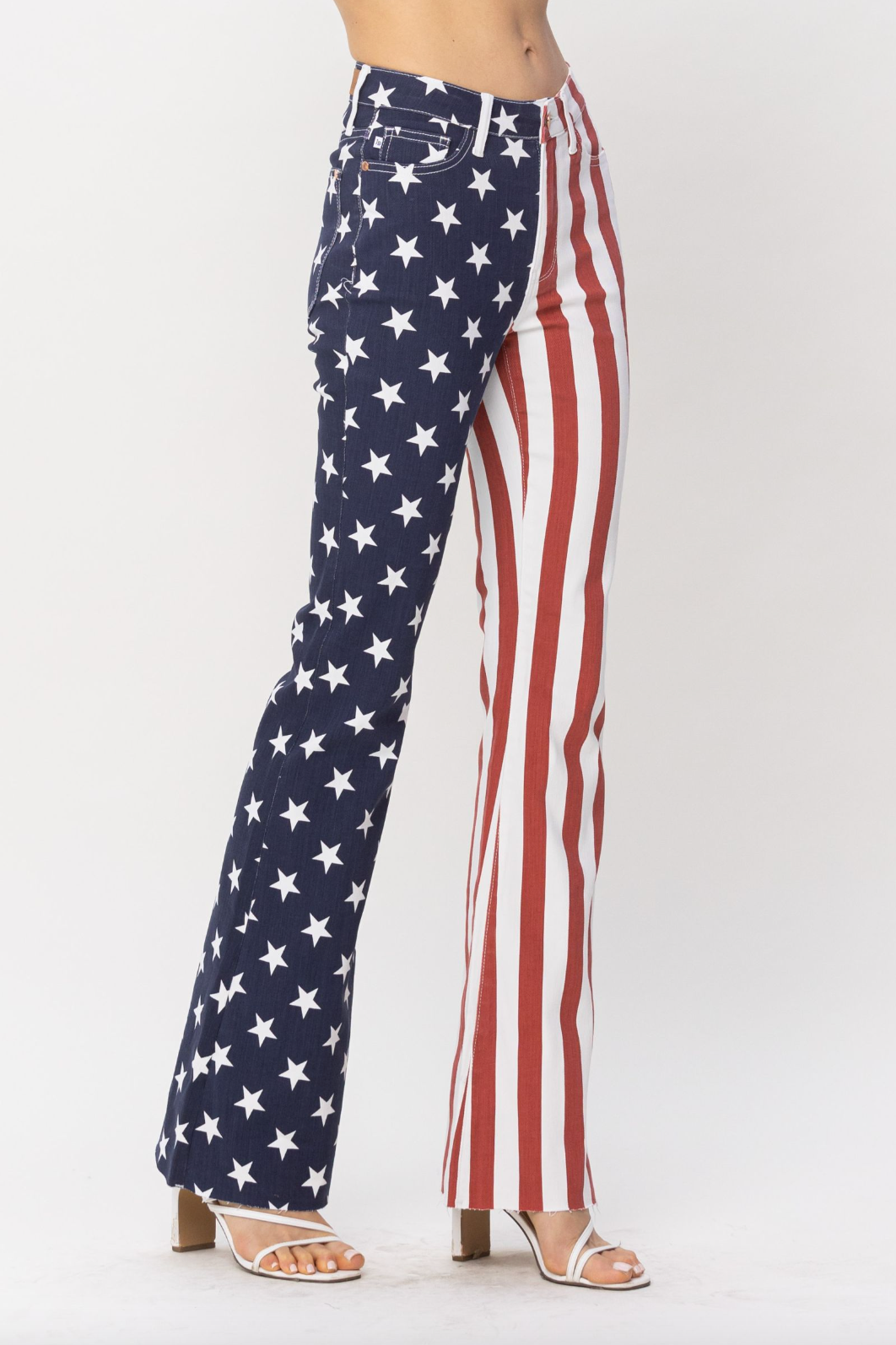 Judy Blue American Flag Print Flare Jeans