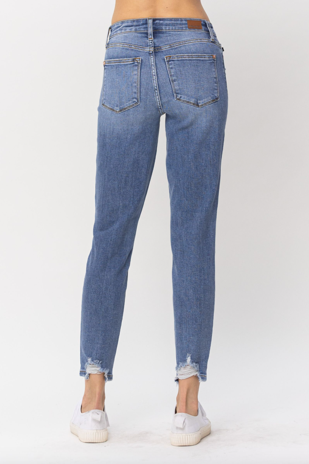 Judy Blue Patched Girlfriend Jeans