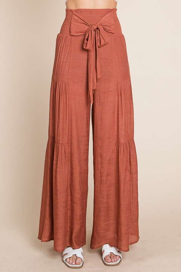 Tiered Boho Pants - Rust