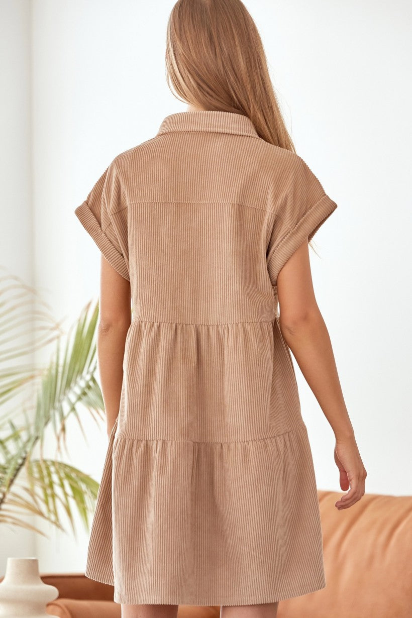 Missing Home Corduroy Dress - Mocha