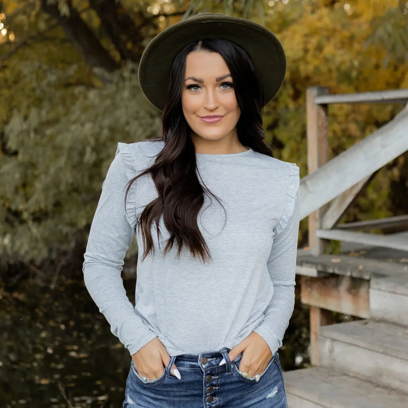 It's Your Time Top - Heather Grey