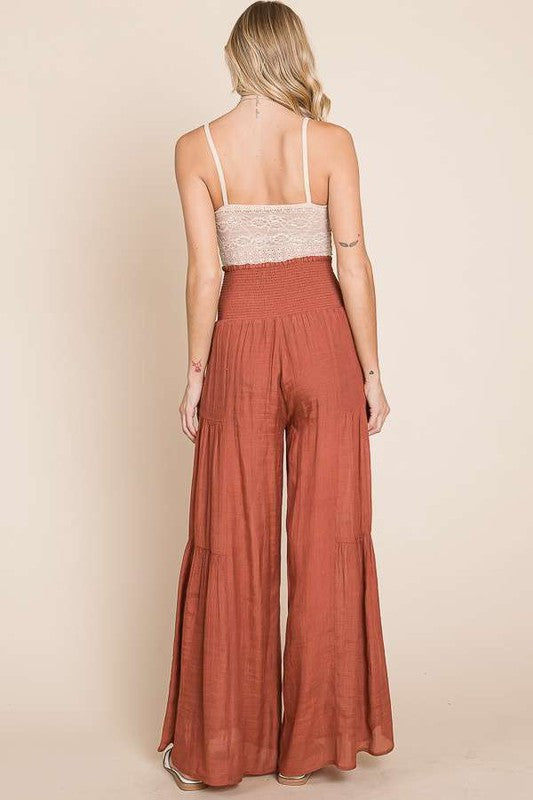 Tiered Boho Pants - Rust