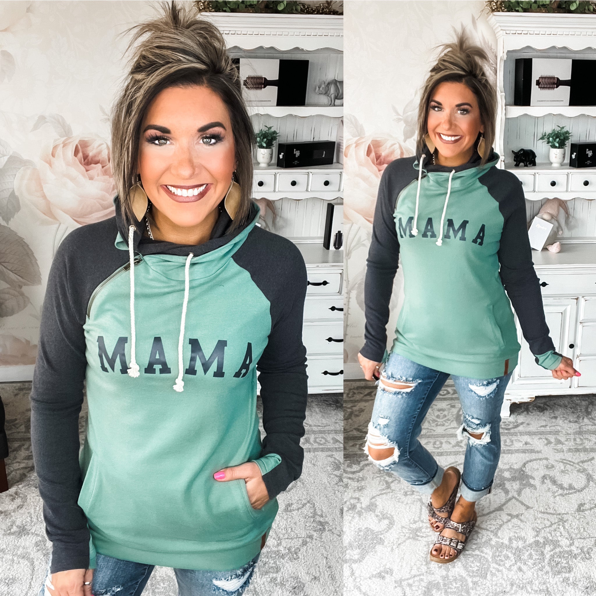 Ampersand Avenue - Doublehood™ Sweatshirt - Mama Sea Green