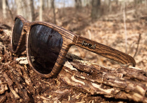 FarOut Sunglasses - Wood Grain Brown Polarized Premiums Black Lens