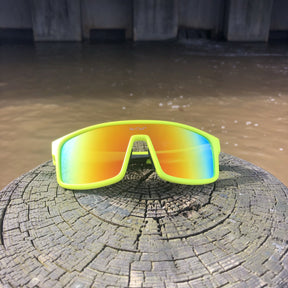 FarOut Sunglasses - Neon Yellow Polarized Retros Orange Lens
