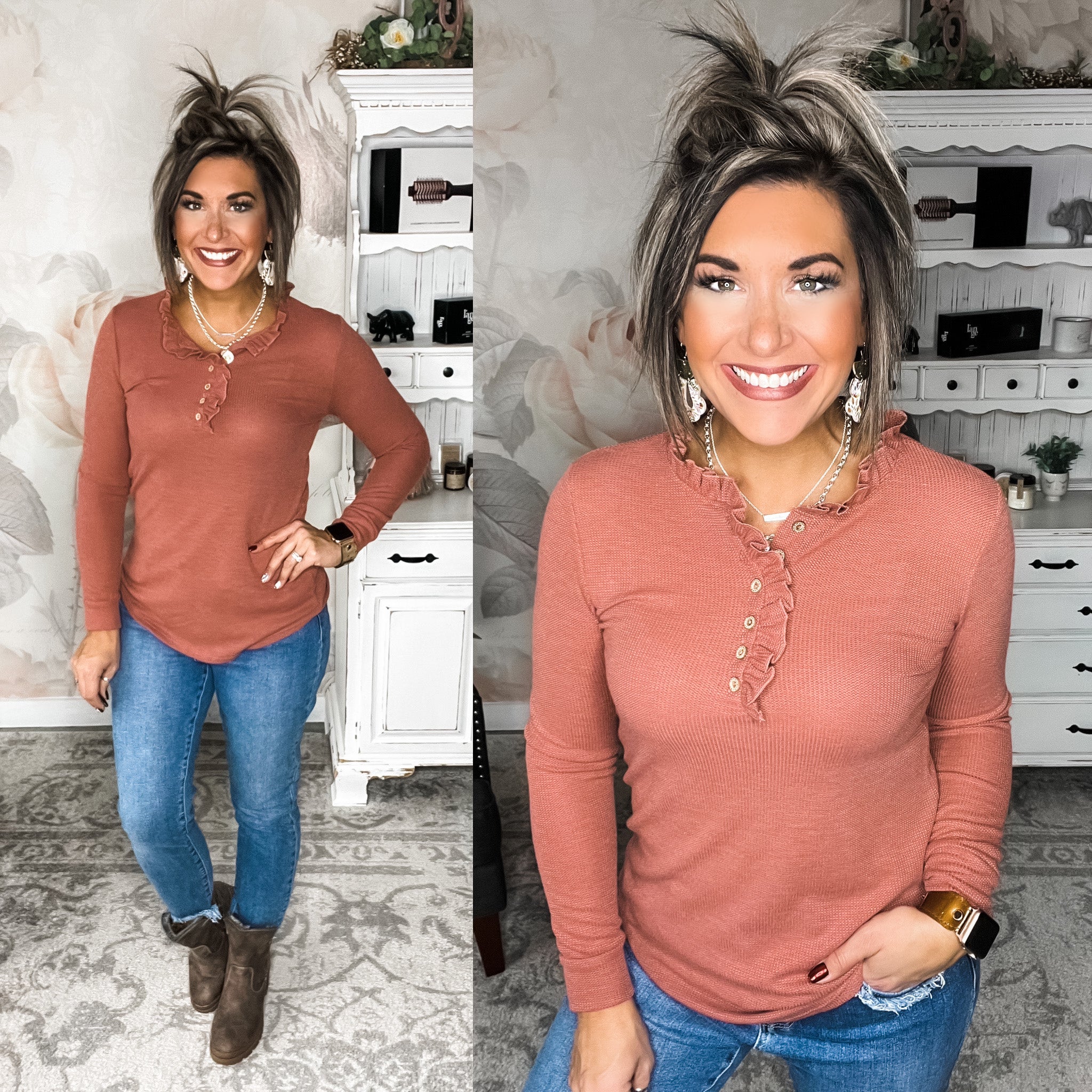 Unbreakable Heart Thermal Top Marsala Unbreakable Heart Thermal Top Marsala