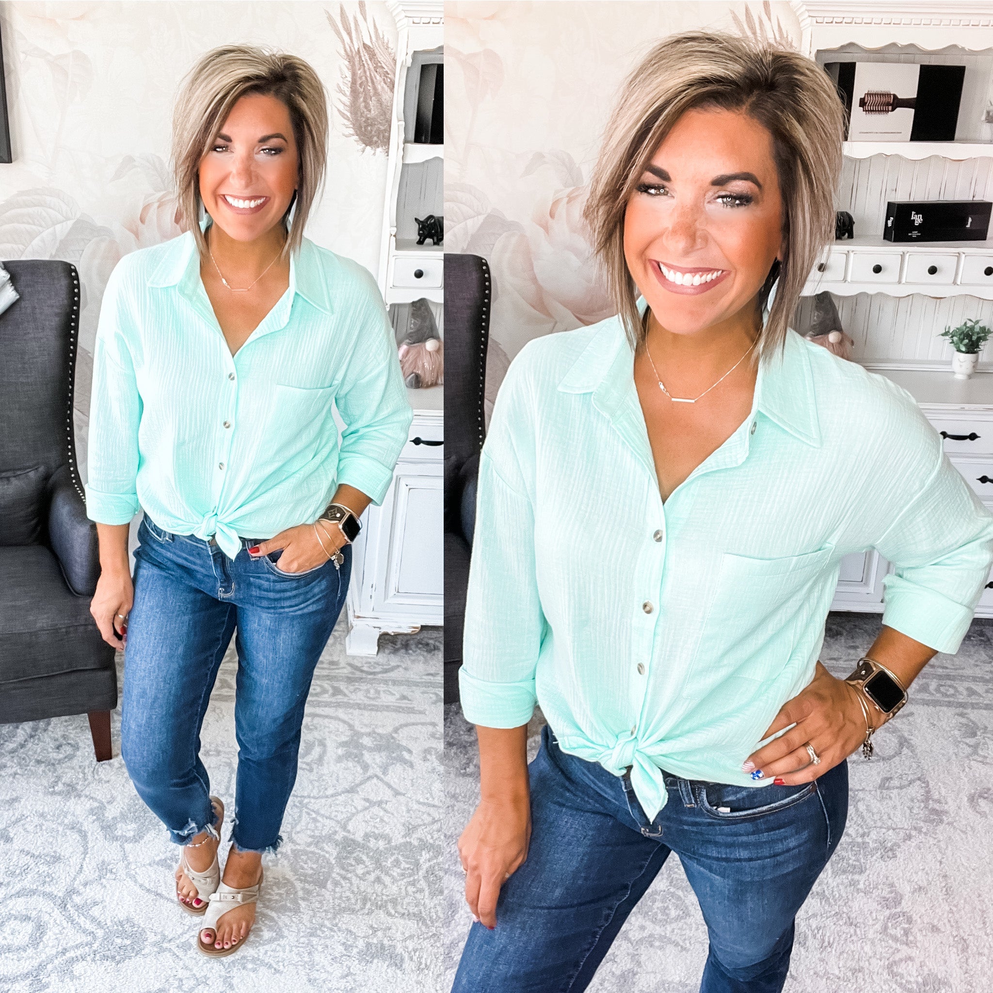 Simple Gestures Button Down Top