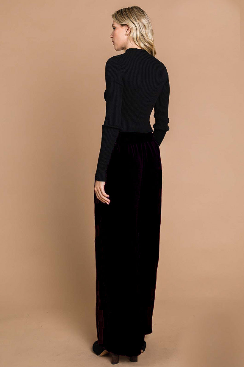 Smocked Waist Air Flow Pants - Black