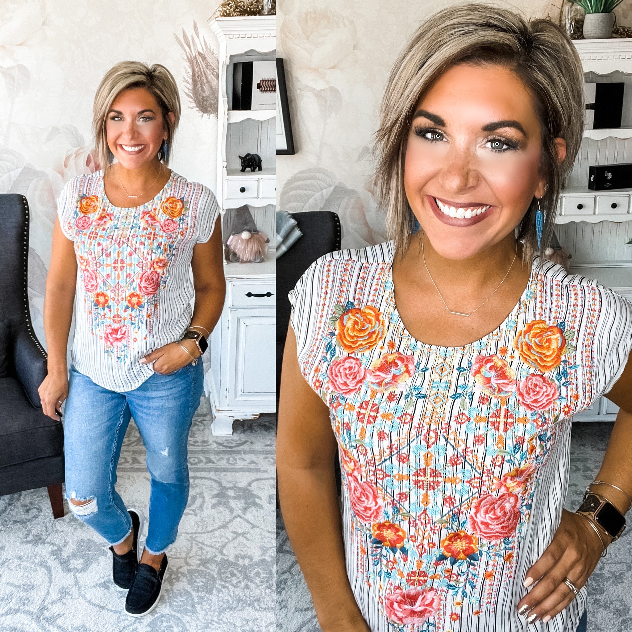 Hang On To You Embroidered Top