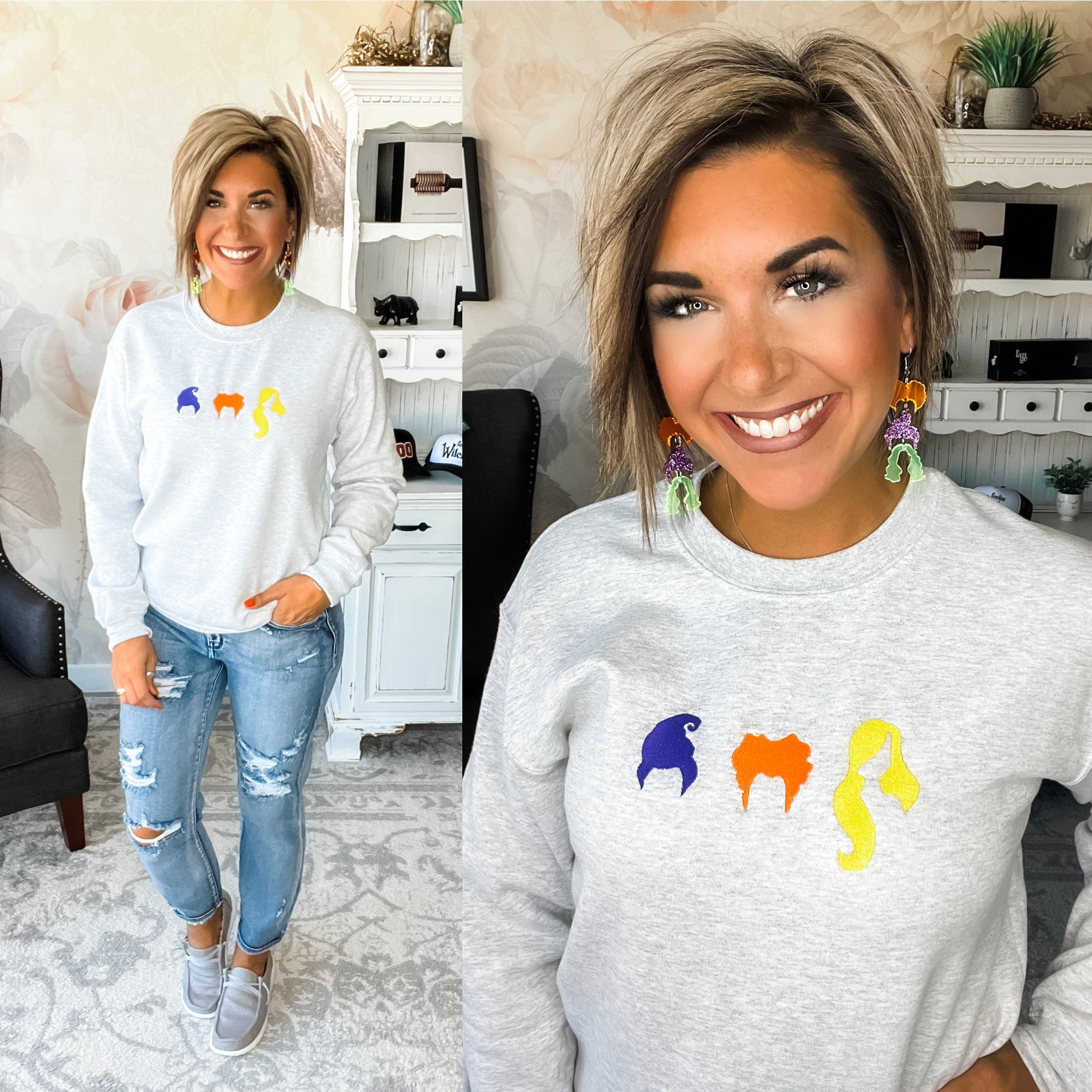 Sanderson Sisters Embroidered Pullover