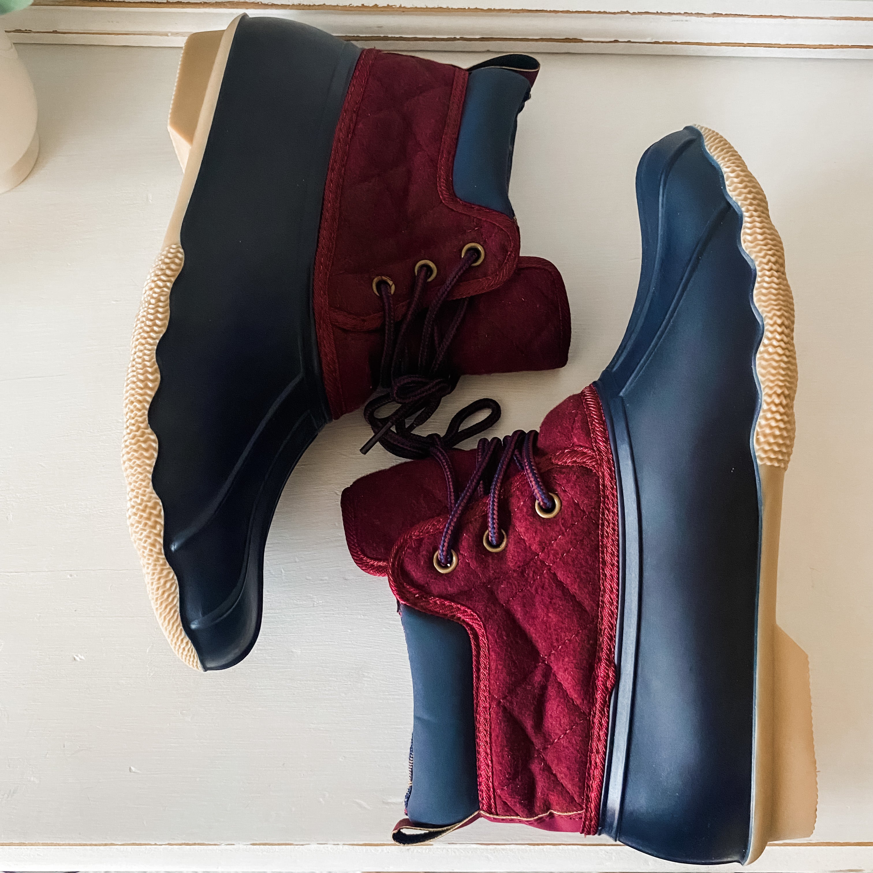 Quack Duck Boot - Navy/Red