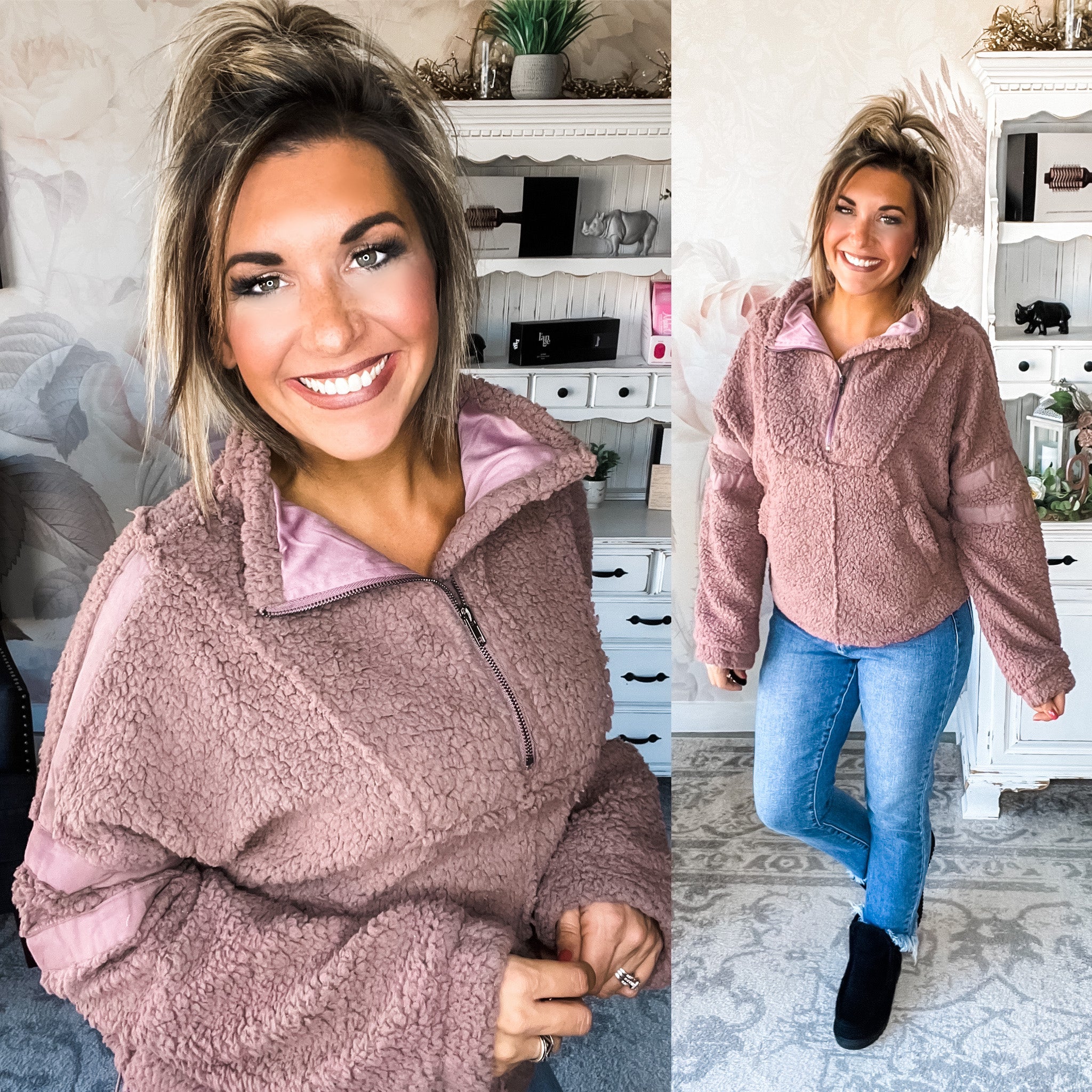 Ampersand Avenue Fluffy Pullover - Mauve