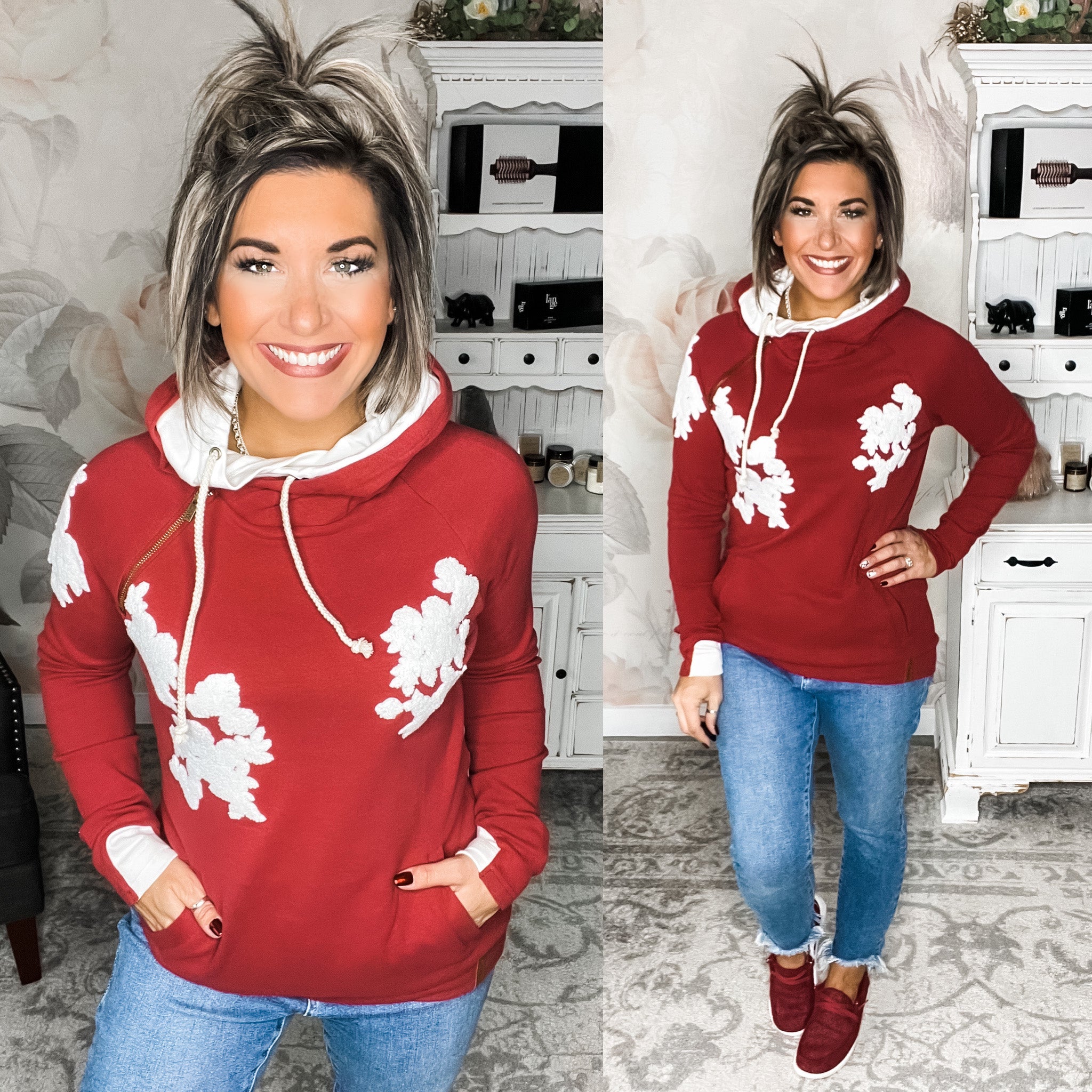 Ampersand Avenue Doublehood™ Sweatshirt - Charming Cherry