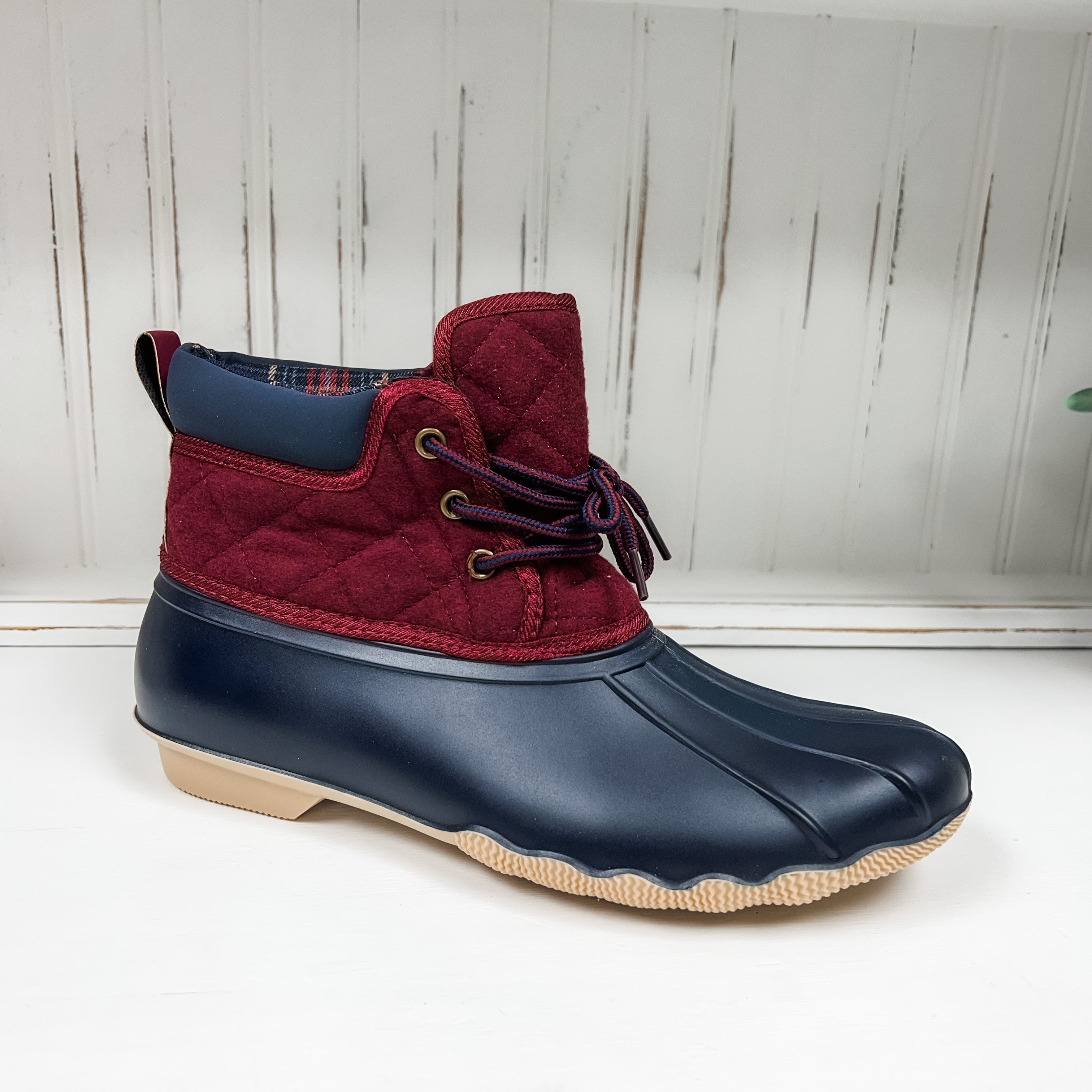 Quack Duck Boot - Navy/Red