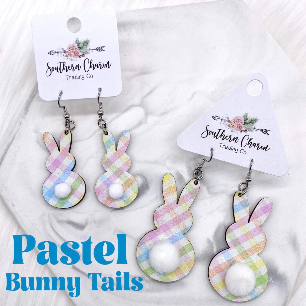 1.5" Pastel Bunny Tail Earrings